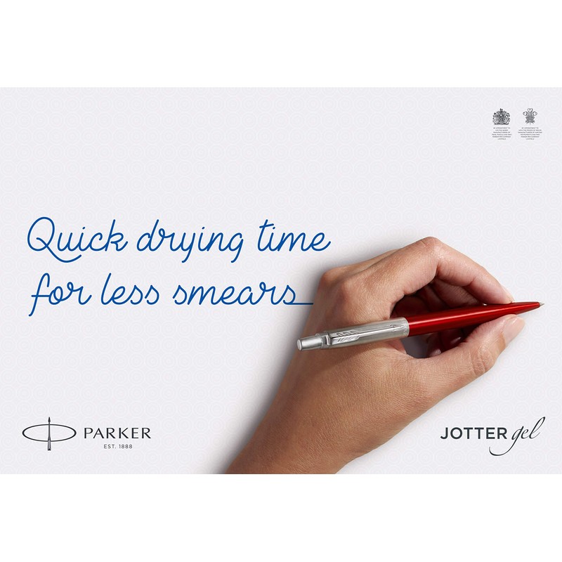 PARKER Jotter Gel Pen, Premium Oxford Grey Pinstripe, Medium Nib