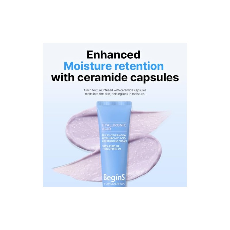 BeginS by JUNGSAEMMOOL Crema hidratante de ácido hialurónico Blue Hydrangea