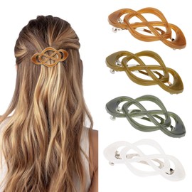 Amariver Hair Barrettes for Women 4packs Glossy Hair Clips French Hair Barrette Clip for Girls Vintage Hair Clips for Thick Thin Long Short Hair Stylish Hair Accessories for Women Girls