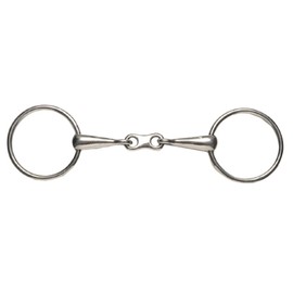 Korsteel Stainless Steel Thin Mouth French Link Loose Ring Snaffle Bit, 6"