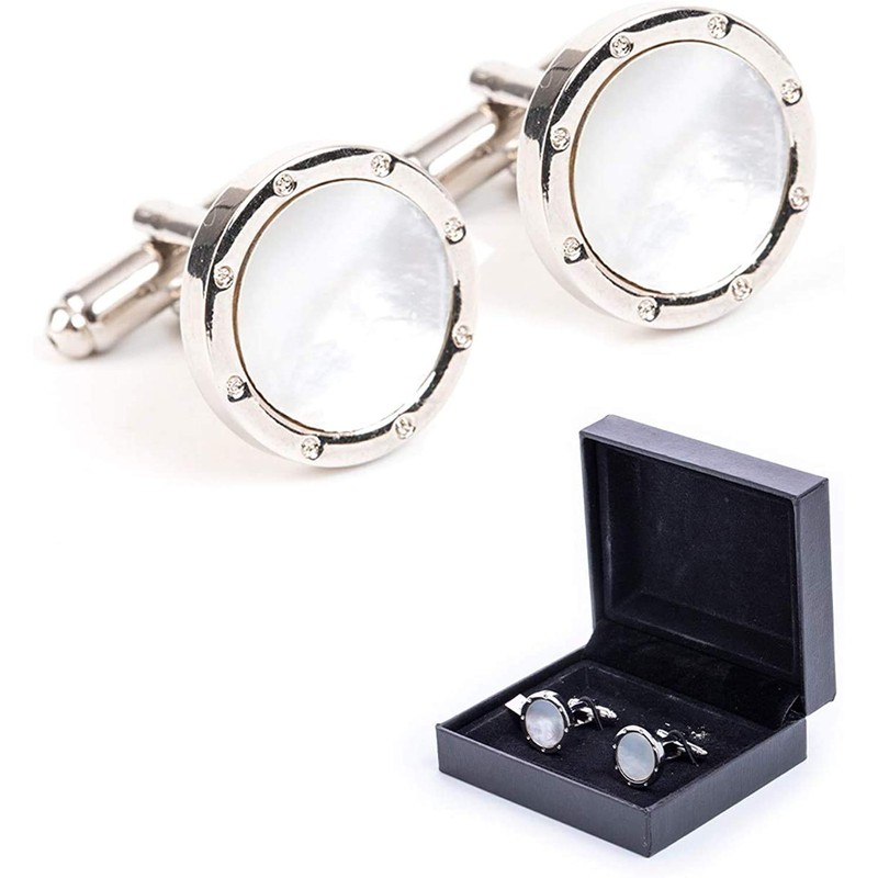 Z・Y・F Cufflinks, Natural White Butterfly Shells, Unique Presence, Men's, Women's,