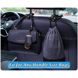 MTGOCHA Car Purse Hooks Car Headrest Hooks Bling Cute, 2024 Upgraded Girly Purse Hook for Car Bag Hooks Small Car Seat Hooks for Headrest Car Purse Hanger Bling Uni Fit, Black Bling