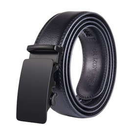 MOZETO Men's Ratchet Leather Dress Belt, Adjustable Slide Belt for Men with Automatic Buckle in Gift Box