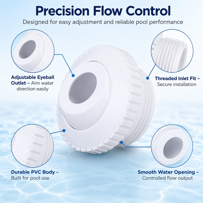 3-Pack Pool Jet Nozzles for Water Flow Control – Adjustable