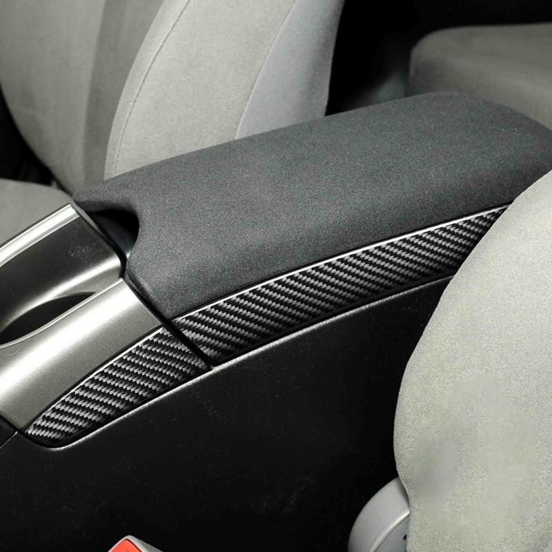 4Pcs Console Armrest Side Cover Carbon Fiber Trim Sticker Fit