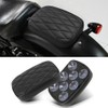 goodfitment - Motorcycle Pillion Passenger Pad Seat, Black Rhombus Pattern
