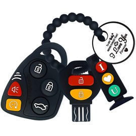 BIGSPINACH - Juego de llaves de dentición para bebé de 6 a 12 meses, juego de mordedor gótico para coche, control remoto de llave de coche para niños pequeños (gótico) (Gótico, negro)