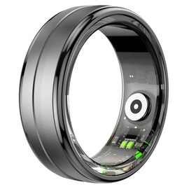 Smart Ring Health Rings with Heart Rate Monitor Calorie Counter Long Battery Life Casual Smart Rings for Men Women Compatible with iOS Android Phones Gold Ring