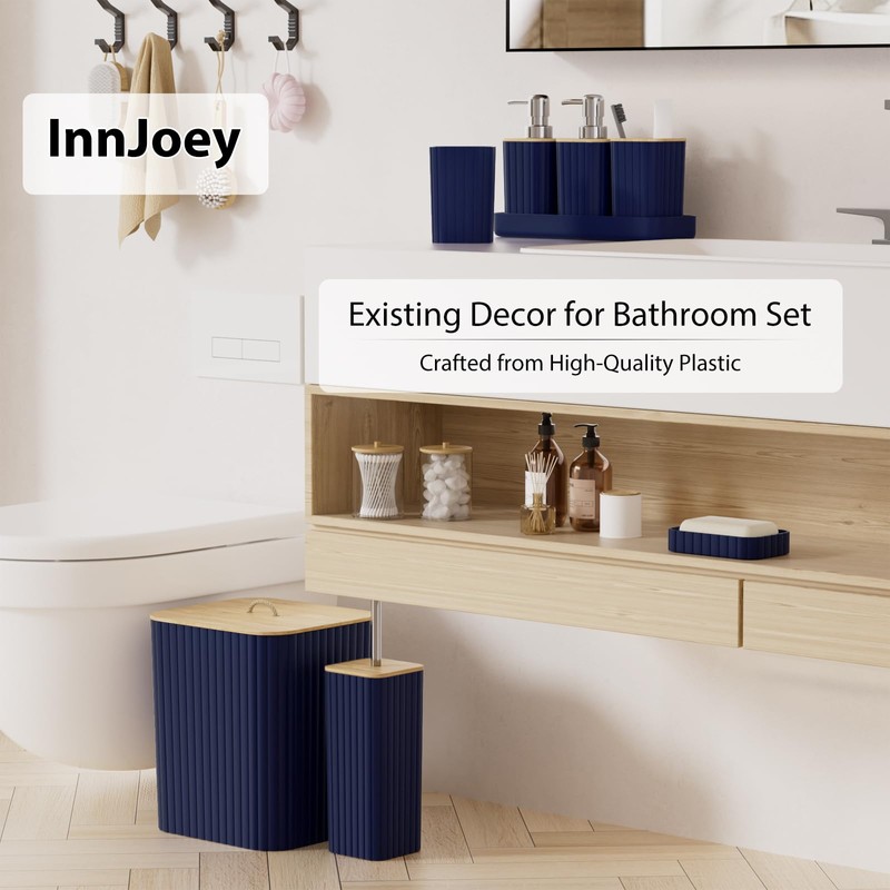 InnJoey Bathroom Accessories Set - 10PC Bathroom Sets, Navy Blue