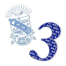 Desert Cactus Phi Beta Sigma Sticker PBS GOMAB Divine 9 Cross Over Line Number 4 Inch Set Decal Laptop Water Bottle Car 13x11 Sheet (4in Line #3)