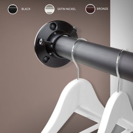 Rod Desyne C-1943-DP100-282 1" Adjustable Closet Rod with Socket Set, 28-48", Black