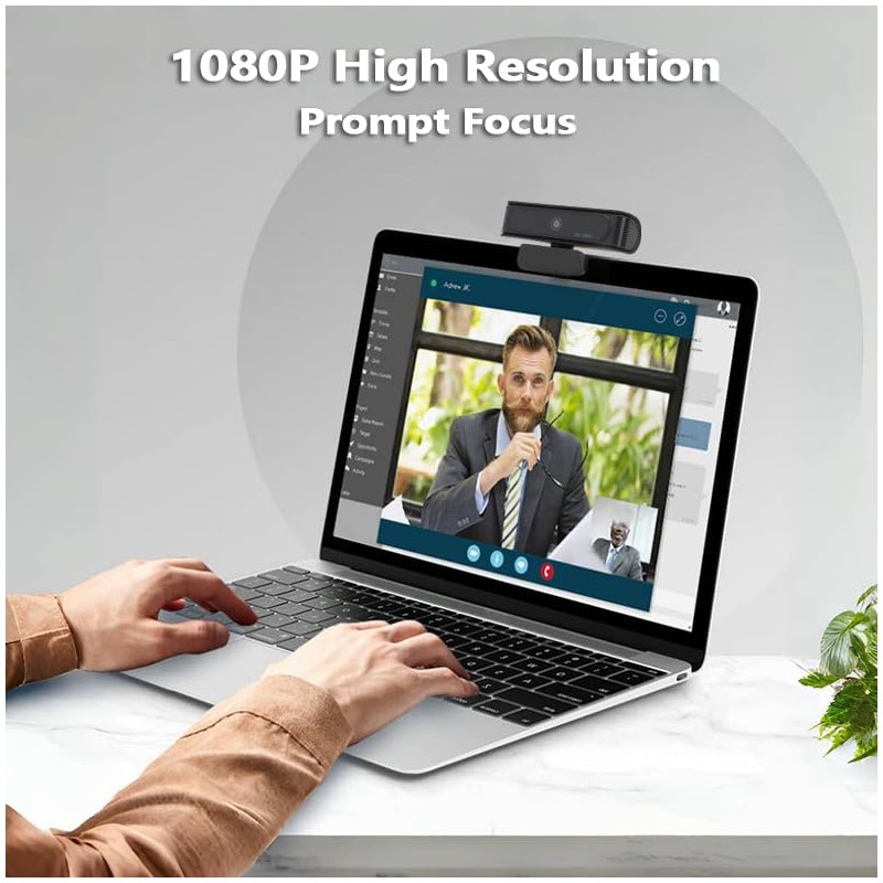 Gugxiom 1080P Webcam for Windows Hello Face Login, 120° Wide