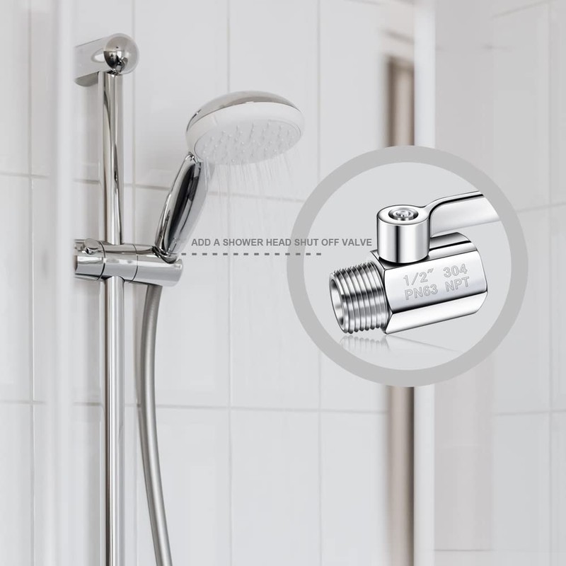 Shower Head Shut Off Valve 304 Stainless Steel Mini Ball