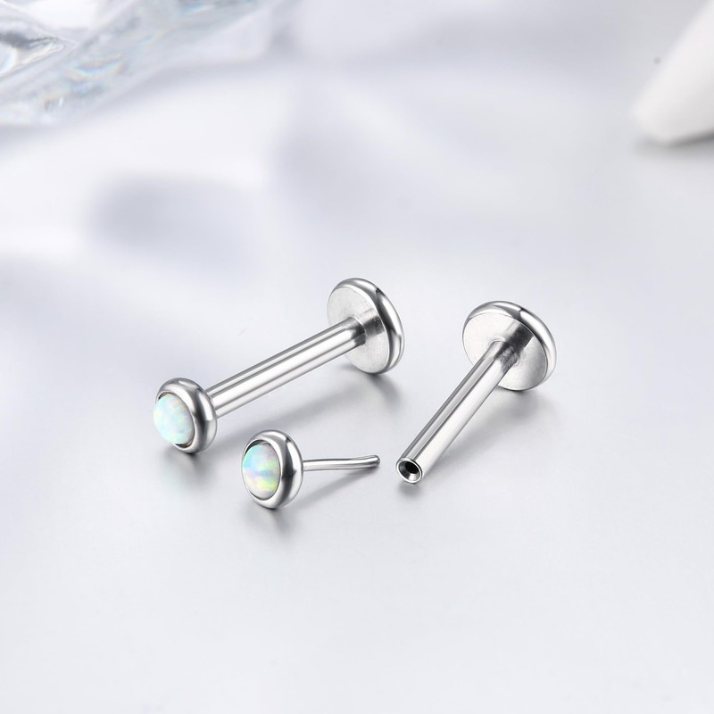 Adramata G23 Titanium Lip Piercing Labret Piercing Threadless Insertion Monroe