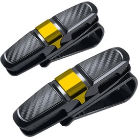 Pack of 2 Glasses Holders for Car Sun Visor, Sunglasses Glasses with Card Card Clip, Glasses Holder Car, Sunglasses Holder for Car, Glasses Holder for Car Sun Visor (Gold)