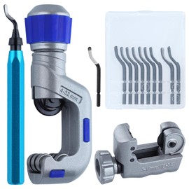 SPEEDWOX 3Pcs Tubing Cutter Set Tube Cutter Set Heavy Duty Pipe Cutter Tool 3/10-1-1/4" Mini Tube Cutter 1/8-3/4" Copper Pipe Cutter Tube Cutter Tool with Deburring Tool for Copper, Aluminum and PVC