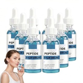 Sérum facial reafirmante con péptidos de cobre y antiarrugas, sérum antienvejecimiento con colágeno, crema hidratante antiedad con péptidos, crema reafirmante hidratante loción facial calmante (8PCS)