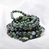 Paialco Set of 3 Moss Agate Gemstone Elastic Bead Bracelet