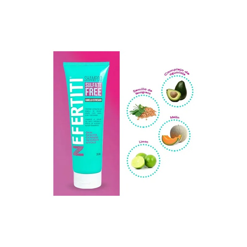 Nefertiti Sulfate Free Shampoo 250ml Cabello Estresado