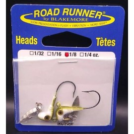 Blakemore Road Runner Jig Heads 1/8oz Moss Green & White 2CT