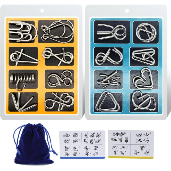 Padike Metal Puzzle Rings - IQ Test Mind Game Toys,