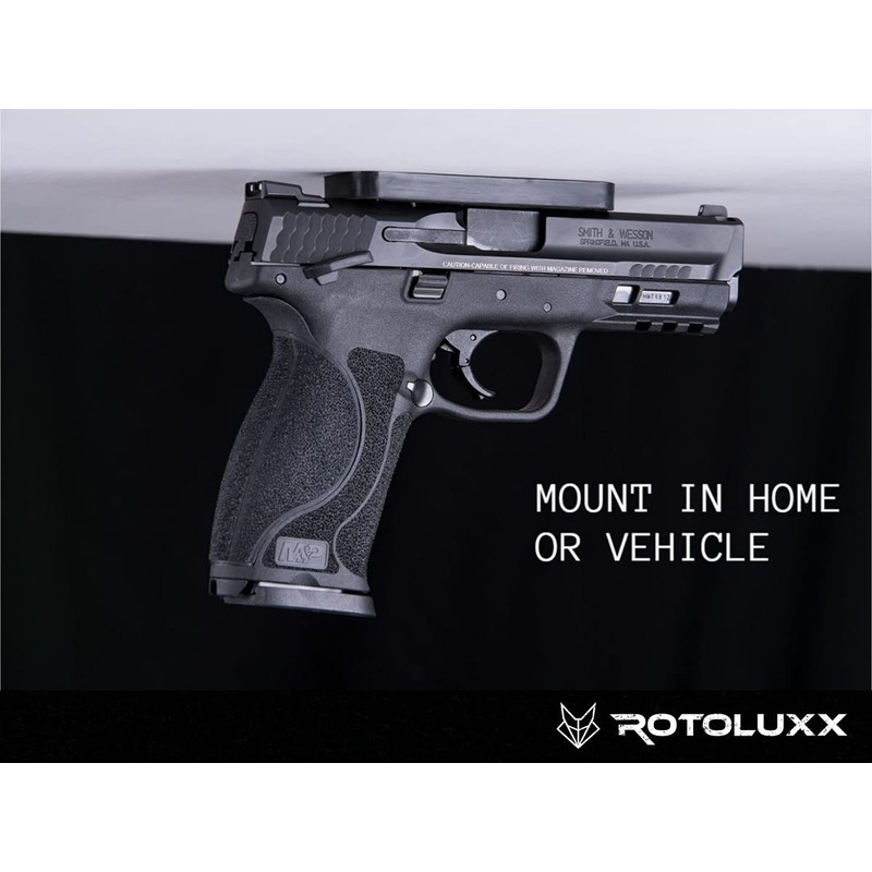 ROTOLUXX Magnetic Quickdraw Gun Pistol Mount Holder Pair - for