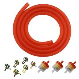 Gas Fuel Filter Tube Line with Gas Inline Fuel Filter for GY6 50cc 90cc 139QMB 157QMJ Tao Tao SSR Go Kart Scooter ATV Motorcycle Dirt Bike Moped Quad (Red)