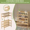 ROMGUAR CRAFT 2 Tier Bamboo Shoe Rack for Closet Free