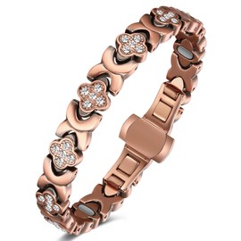 Jeracol 99% Pure Copper Bracelet for Women – 5000 Gauss Strong Magnets, Upgrade Butterfly Clasp, Adjustable Tool & Refined Gift Box – Magnetic Bracelet for Women(Copper)
