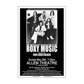 Raw Sugar Art Studio Roxy Music 1974 Cleveland Concert Poster