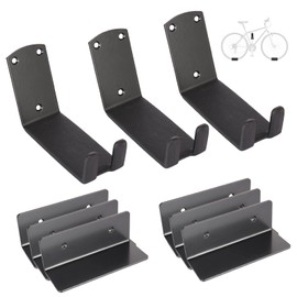 FORWODE 3 Pack Bike Wall Mount Hanger, Bike Rack for Garage, Heavy Duty Bike Storage Pedal Hooks with Rubber Pad, Max 50LB
