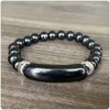 PEAS Fashion Jewelry Healing Stone Bracelet Crystal Energy Stretch Bracelet(Black)