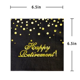 Pandecor Paquete de 50 suministros de fiesta de cumpleaños de 3 capas, 6.5 x 6.5 pulgadas, servilletas de papel para decoración de fiesta de cumpleaños (servilletas de jubilación)