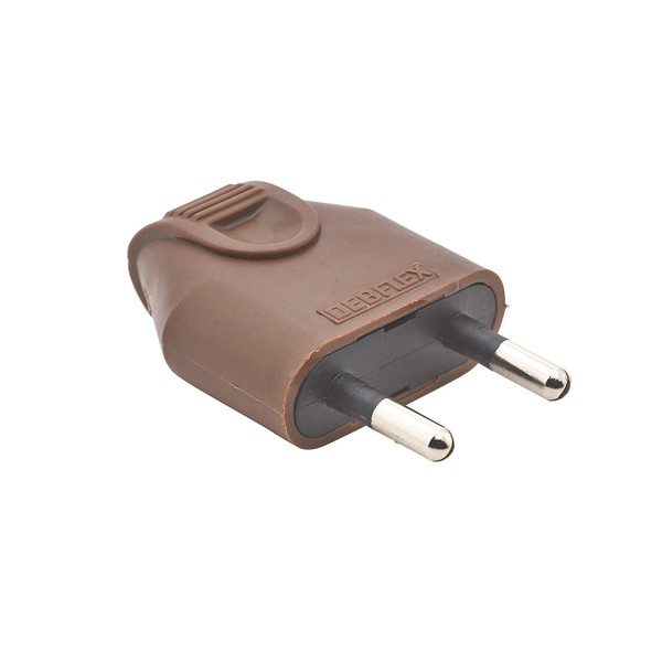 Debflex 713600 Plug 2P 6A Right Hat Brown