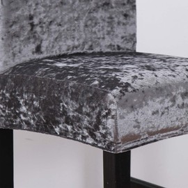 ele ELEOPTION Stretch Bar Stool Chair Cover Slipcover with Backrest Velvet Counter Stool Covers Removable Washable Short Back Stool Cover for Hotel, Wedding Banquet, Dining Room,Dark gray, 2 pack