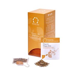 Solaris Tea Organic Ginger Zest - Ginger Blend 40 Sewn Silk Tea Bags, 80g