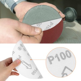 QWORK® 50PCS 150mm Sanding Discs Pads, 6 Inch No-hole Sandpaper with Mixed Grits 60/100/150/320/600, for Random Orbital Sander