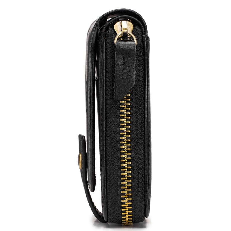 Leather Bifold Zipper Wallet for Men Travel Purse Pouch Gift