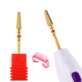 2Pack Nail Drill Bits ,Tungsten Steel Nail Drill Head, Drill Machine Nail Bits Remove Nail Drill Bits Cuticle,Nail Art Drill Drill Bits Manicure Grinding Head Nail Art Polishing Tools（Nail Brush）