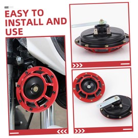 Alipis 2pcs Loud Car Air Horns Kit Dual Tone Horns for Trucks Motorcycles Easy Installation Compatible with Vehicles Powerful Sound Output for Enhanced Safety