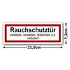 10 Stück Rauchschutztür Aufkleber Sticker 21x7,2cm Outdoor | Brandschutztür verkeilen,