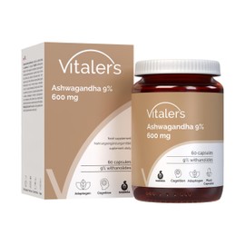 Vitaler's Ashwagandha 9% Extract 600 mg - 60 Capsules, Vegan, 2 Months Dietary Supplement, No Preservatives, Pure Composition
