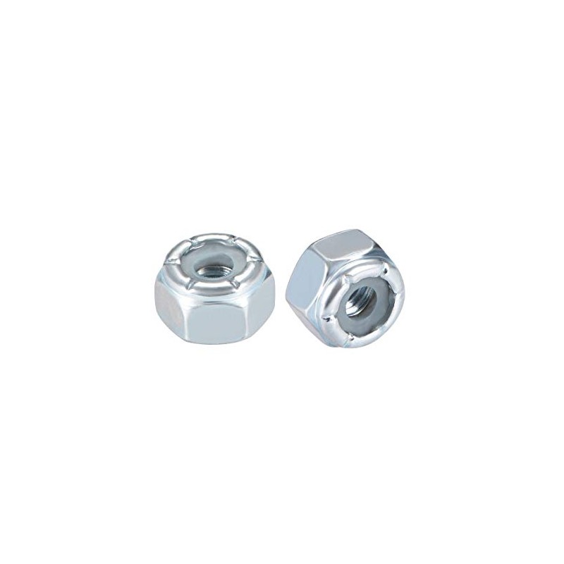 sourcing map 8#-32 Nylon Insert Hex Lock Nuts, Carbon Steel