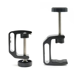 Jersvimc 2Pcs Universal C-Clamp with 1/4" & 3/8" Thread Hole, Aluminum Metal Adjustable Screw C Clamp Bracket for Desktop Desk Table Bench Chair Monitor