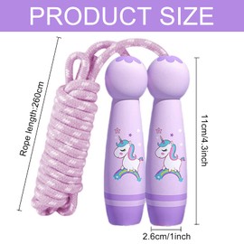 Mecctuck Children's Skipping Rope, 2.6 m, Skipping Rope, Jumping Rope, Skipping Rope, Children's Skipping Rope, Adjustable Skipping Ropes for Boys and Girls, Fitness, Training, Bone Development
