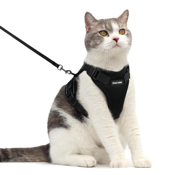 Dooradar Cat Harness and Leash Escape Proof for Walking, Adjustable