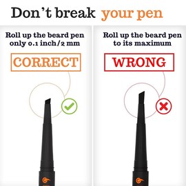 Beard Pen Filler - Black 1 Pack - Barber Styling Grooming Pencil with Brush - Waterproof Proof, Sweat Proof, Long Lasting Solution, Natural Finish - Cover Facial Hair and Scalp Patches Like a Pro