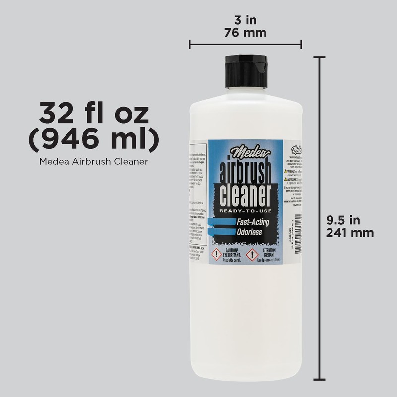 Medea Airbrush Cleaner 32 oz – Ready-to-Use Solution for Airbrushes,