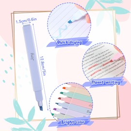 Qeeenar 100 Pcs Bible Highlighters with Soft Cute Aesthetic No Bleed Inspirational Highlighter Chisel Tip Pastel 10 Assorted Color Marker for School Bible Study Journaling Supplies(Soft Color)