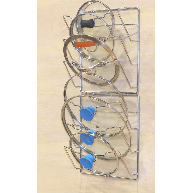 Simple Houseware 2-Pack Cabinet Door/Wall Mount Pot Lid Organizer Rack,